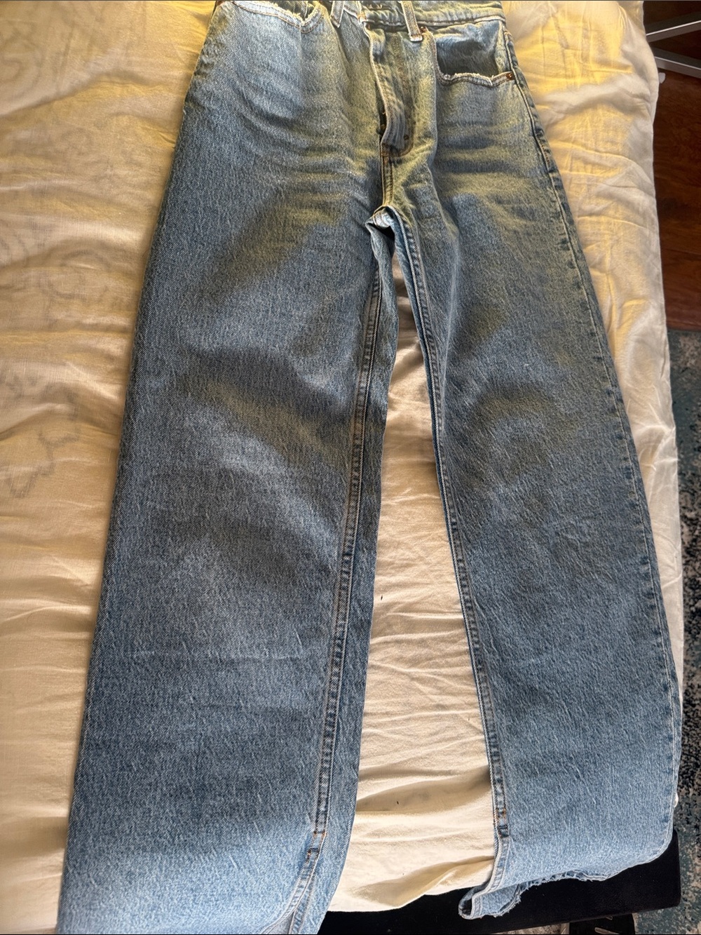 Abercrombie & Fitch Light Blue Straight-Leg Women's Jeans
